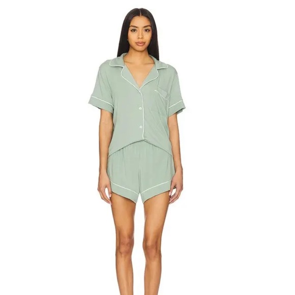 Eberjey Short Sleeve Pajama Set in Sage - Picture 1 of 10